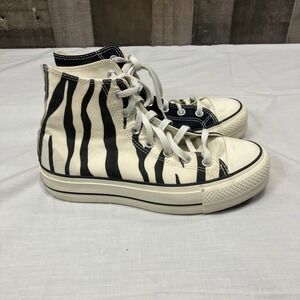 Converse Chuck Taylor All Star Zebra Print Platform High Top Sneakers Mens 6 W 8